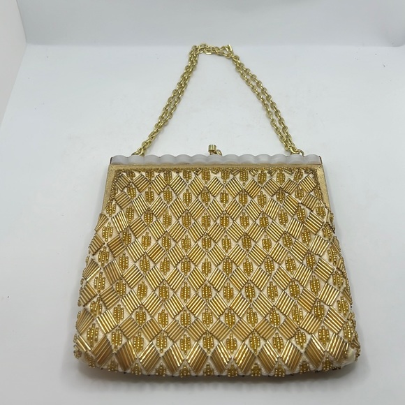 Fine Arts Bag Handbags - VTG Gold sequin 60s evening bag elegant night out purse formal lady like gala
